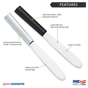 Silver and Black handle Super Spreader with features.