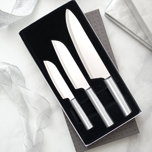 Rada Cutlery Chef Select Set with silver handles in black-lined gift box