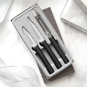 Rada Cutlery Kitchen Basics Gift Set with black handles.