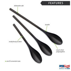 Features: Dishwasher safe. Durable. Sturdy and easy to clean. Easy to clean polypropylene. Set of 3 convenient sizes.