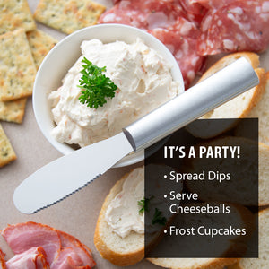 The Rada Cutlery party spreader ready to serve a party dip. It's a party!, spread dips, serve cheeseballs, frost cupcakes.