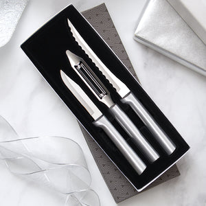 Rada Cutlery Peel, Pare & Slice Gift Set with black handles.