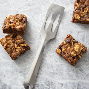 Rada Cutlery Serverspoon shown with brownies.