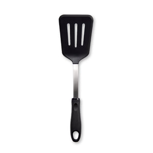 Rada's Slotted Turner on white background with ergonomic handle.