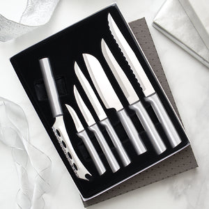The Starter Gift Set Part 2 with silver handles -- seven knives in a gift box.