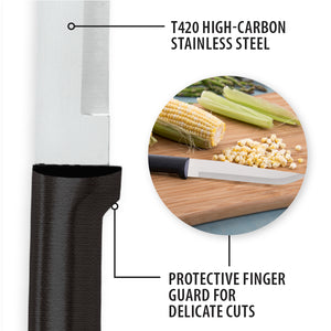 Stubby Butcher with a protective finger guard for delicate cuts.