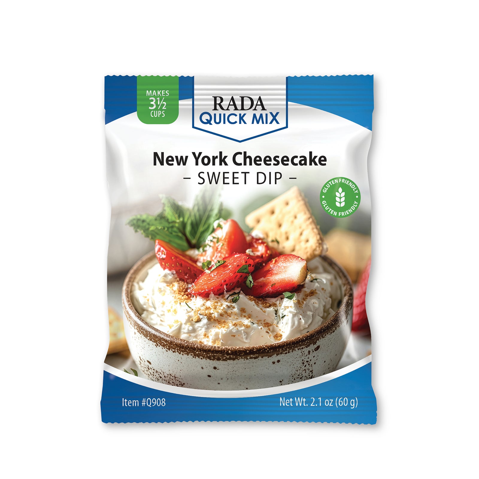 A package of Rada Quick Mix New York Cheesecake Sweet Dip in a 2.1 oz (60 g) bag.