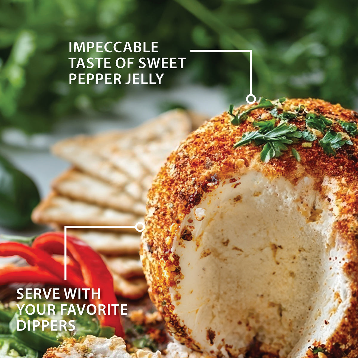 Sweet Hot Pepper Jelly Cheeseball