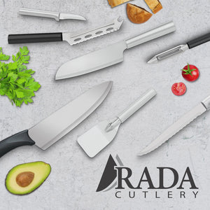 Rada Cutlery Mini Dessert Server 7-1/2 inch Stainless Steel Small Spatula with Aluminum Handle, Silver