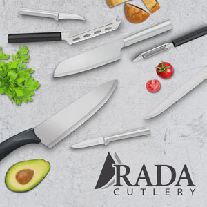 Rada Cutlery Small Peeling Paring Knife Stainless Steel Blade With Brushed  Aluminum Made in the USA, 6-1/8 Inches, Silver Handle