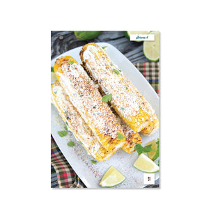 Page 31 shows Mexican Sweet Corn with limes and cilantro.