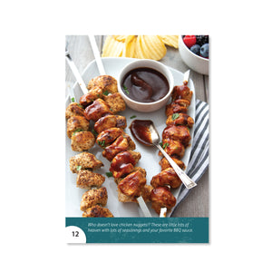 Who doesn't love chicken nuggets!? These are little bits of heaven with lots of seasonings and your favorite BBQ sauce.