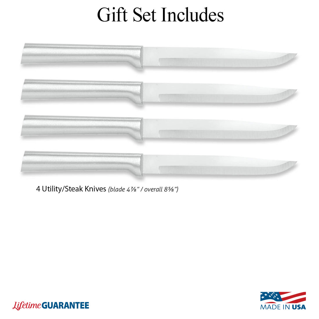 Steak Knives Set of 4, 5 Inch High-Carbon Stainless Steel Non-serrated  Steak Knife, 4 Pieces Professional Straight Edge Kitchen Table Dinner  Knives 