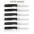 Rada Cutlery Anthem Serrated Steak Set showing knives with black handles in gift box. 