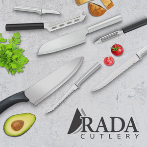 Rada Kitchen Knives 7pc American Made Cutlery L/R hand Chef, Parings,  Tomato+
