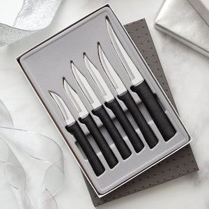 6-piece All Star Paring Gift Set with black handles in a gift box with gray form-fitted liner