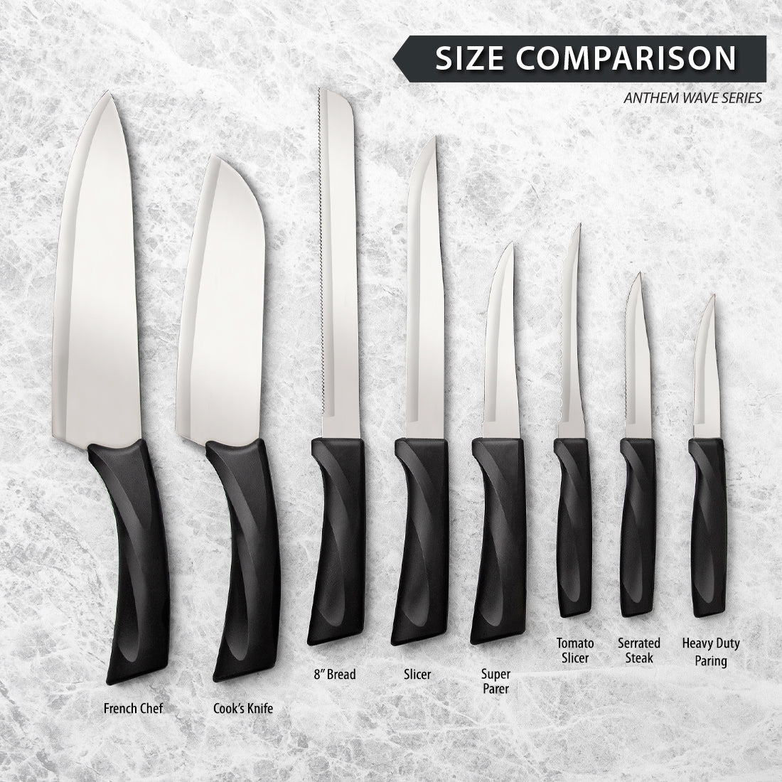 Choice 8 Serrated Chef Knife with White Handle