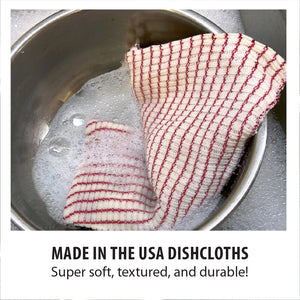 Made in the USA Dishcloths, super soft, textured, and durable.