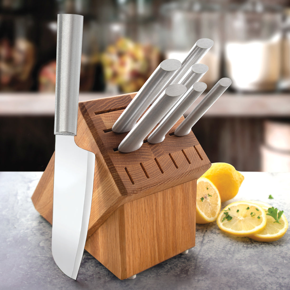 Rada Cutlery S55 4-Piece Utility Steak Knife Set Aluminum Handles