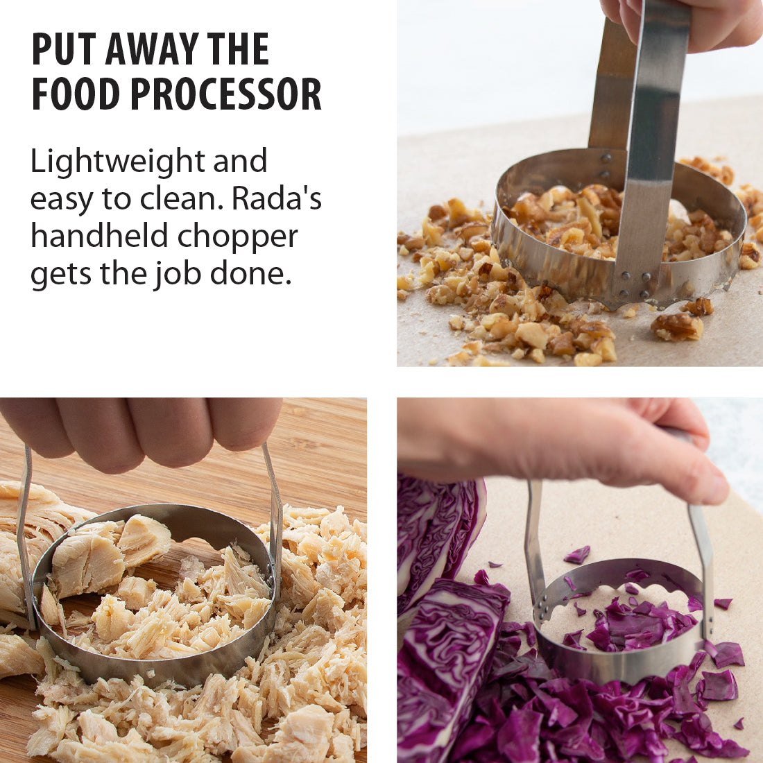 Pampered Chef - The Food Chopper makes quick work of chopping veggies,  cooked meat and nuts in seconds:  How long does it  take you to prep dinner?