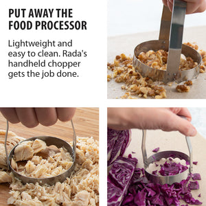 Put away the food processor. Lightweight and easy to clean. Rada's handheld chopper gets the job done.