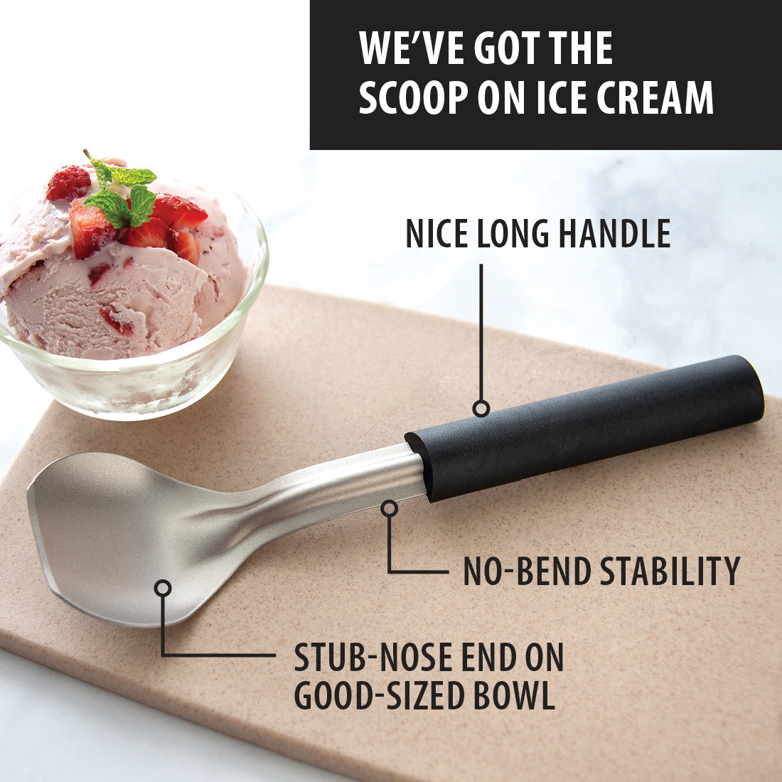 Ice And Rada Ice Cream Scoop | Large Stainless Steel Scoop - Rada Cutlery - Rada ...