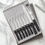 Rada Cutlery Meat Lover's Set with silver handles in black-lined gift box