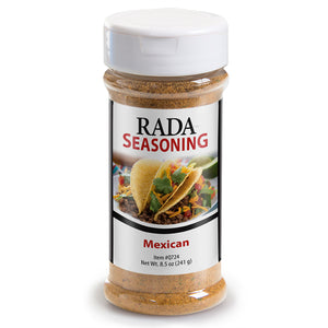 Rada Mexican Seasoning packaged in a shaker bottle
