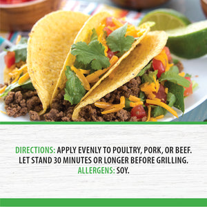 Directions: Apply evenly to beef, pork, poultry, seafood, or fish. Let stand 30 minutes or longer before grilling. 