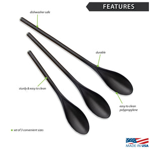 Features: Dishwasher safe. Durable. Sturdy and easy to clean. Easy to clean polypropylene. Set of 3 convenient sizes. 