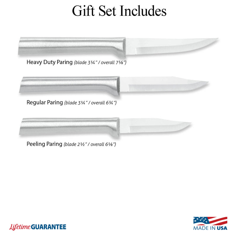 Paring Knives Galore Gift Set Three Paring Knife Set Rada Cutlery