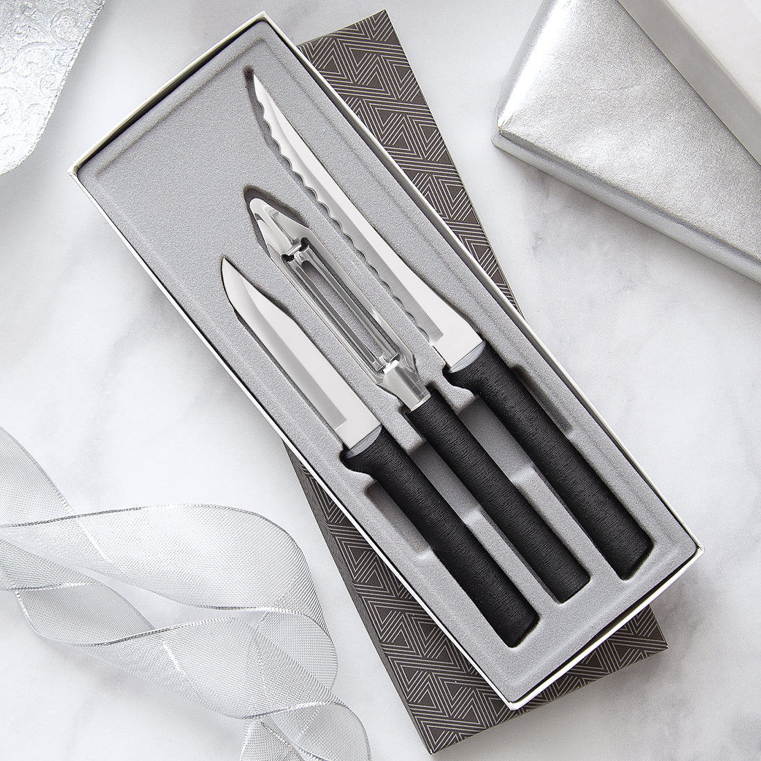 Rada Cutlery Paring Knife Set – 3 Knives with Stainless Steel Blades And  Brushed Aluminum Handles 