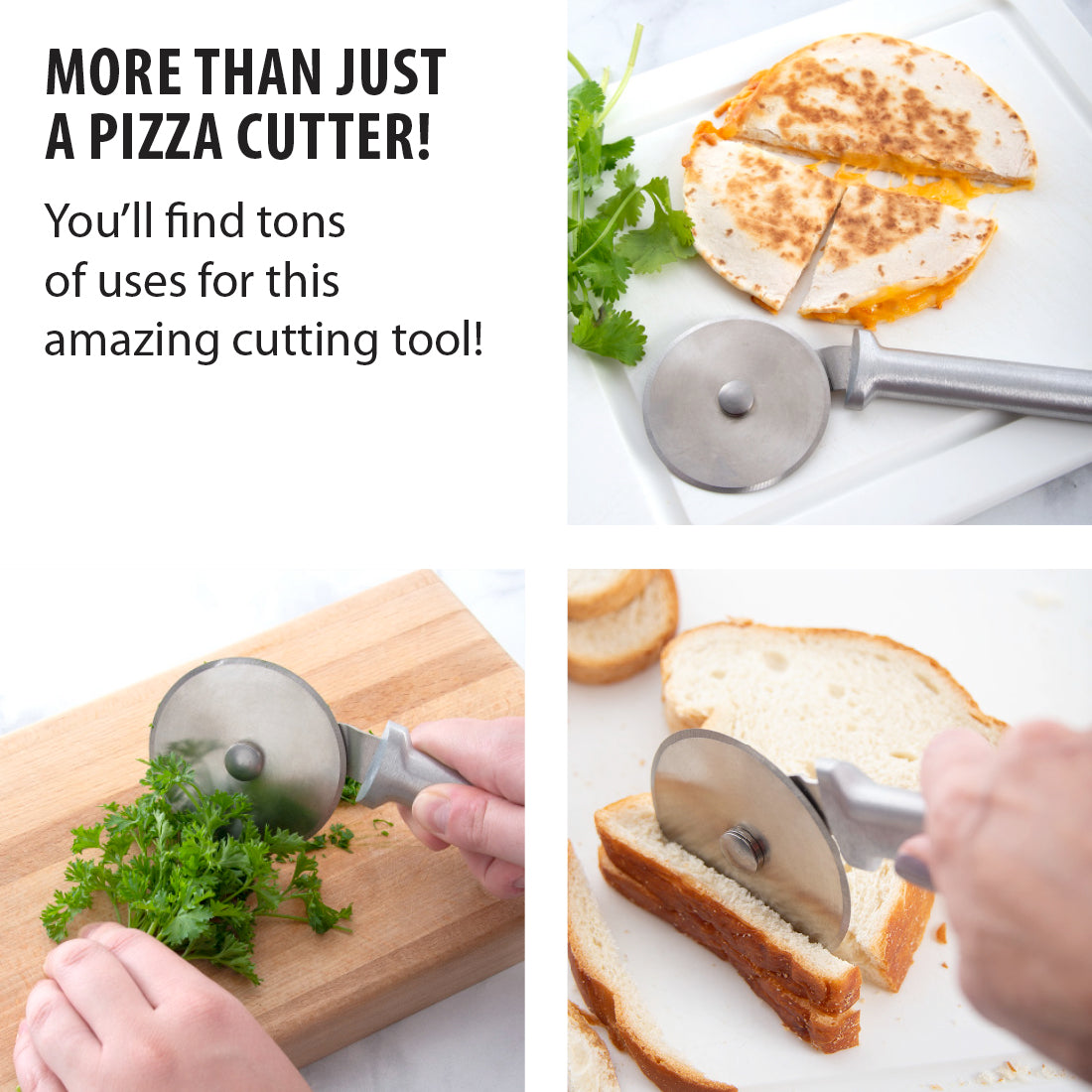 Promotional image for a kitchen reset special with pizza cutter, cheese, and cutlery.