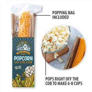 Popping bag included. Pops right off the cob to make 6 to 8 cups. 