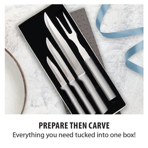 Prepare then carve. Everything you need tucked into one box. 