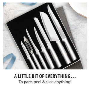 The Rada Cutlery Starter gift set. A little bit of everything. To pare, peel and slice anything!